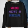 No One Knows Im Bisexual Bi Lgbt Pride Lgbtq Bi Funny Sweatshirt Gifts for Old Women