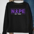 Nope Not Today Hodgkins Lymphoma Survivor Purple Ribbon Sweatshirt Gifts for Old Women