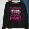 In October We Wear Pink Breast Cancer Awareness Halloween Sweatshirt Gifts for Old Women