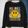 Oh Hey Kindergarten Hippie Smile Face Retro Back To School Sweatshirt Gifts for Old Women