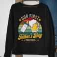 Our First Fathers Day Together Vintage New Dad Matching Sweatshirt Gifts for Old Women