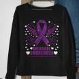 Overdose Awareness Purple Ribbon Drug Addiction Sweatshirt Gifts for Old Women
