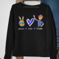 Peace Love Funny Lover For Men Woman Kids Blippis Sweatshirt Gifts for Old Women