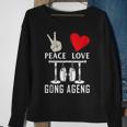 Peace Love Gong Ageng Indonesian Instrument Music Sweatshirt Gifts for Old Women