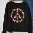 Peace Sign Love Peace America 70S Hippie Patriotic Sweatshirt Gifts for Old Women