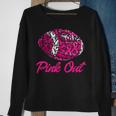 Pink Out Football Pink Ribbon Fight Breast Cancer Awareness Sweatshirt Gifts for Old Women