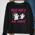 Pink Ribbon Halloween Breast Cancer Warrior Is Boo Sheet Sweatshirt Gifts for Old Women