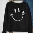 Power Socket Smile Middle Finger Hand Icon Meme Electrician Electrician Funny Gifts Sweatshirt Gifts for Old Women