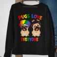 Pride Parade Pugs Love Everyone Lgbt Pugs Gay Pride Lgbt Sweatshirt Gifts for Old Women