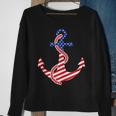 Proud American Flag Anchor Nautical Vintage 4Th Of July Anchor Funny Gifts Sweatshirt Gifts for Old Women