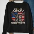 Proud Army Brother America Flag Us Military Pride Sweatshirt Gifts for Old Women