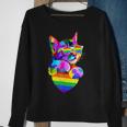 Proud Cute Cat Pride Lgbt Transgender Flag Heart Gay Lesbian Sweatshirt Gifts for Old Women