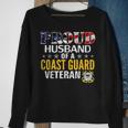 Proud Husband Of A Coast Guard Veteran With American Flag Veteran Funny Gifts Sweatshirt Gifts for Old Women