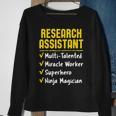 Research Assistant Miracle Worker Superhero Ninja Sweatshirt Gifts for Old Women
