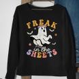 Retro Halloween Freak In The Sheets Ghost Boo Spooky Season Sweatshirt Gifts for Old Women