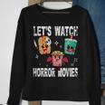 Retro Lets Watch Horror Movies Cute Halloween Costume Sweatshirt Gifts for Old Women