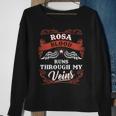 Rosa Blood Runs Through My Veins Family Christmas Sweatshirt Gifts for Old Women