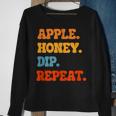 Rosh Hashanah Apple Honey Dip Repeat Jewish New Year Shofar Sweatshirt Gifts for Old Women