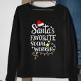 Santa's Favorite Social Worker Christmas School Social Work Sweatshirt Gifts for Old Women