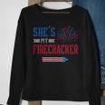 Shes My Firecracker Fireworks Usa Flag Couples 4Th Of July Usa Funny Gifts Sweatshirt Gifts for Old Women