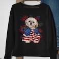 Shih Tzu Dog American Usa Flag 4Th Of July Dog Lover Owner Sweatshirt Gifts for Old Women