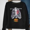 Skeleton Burger Halloween Foodie Scary Food Lover Hamburger Sweatshirt Gifts for Old Women