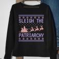Sleigh The Patriarchy Feminist Ugly Christmas Sweater Meme Sweatshirt Gifts for Old Women