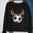 Soccer Ball Reindeer Christmas Pajama X-Mas Lights Sport Sweatshirt Gifts for Old Women