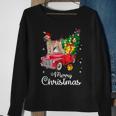 Soft Coated Wheaten Terrier Rides Red Truck Christmas Sweatshirt Gifts for Old Women