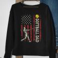 Softball Dad Us Flag Gifts For Dad Men Patriotic Fathers Day Gift For Mens Sweatshirt Gifts for Old Women