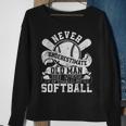 Softball Never Underestimate Old Man Plays Softball Player Sweatshirt Gifts for Old Women