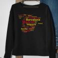 Spain Map Silhouette Towns Cities Madrid Travel Espana Sweatshirt Gifts for Old Women