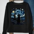 Starry Night Inspired Cat Cat Sweatshirt Gifts for Old Women