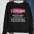 Stephanie Name Gift Stephanie Hated By Many Loved By Plenty Heart On Her Sleeve Sweatshirt Gifts for Old Women