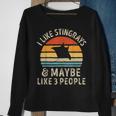 I Like Stingrays And Maybe 3 People Sea Animal Seafood Retro Sweatshirt Gifts for Old Women