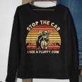 Stop The Car I See A Fluffy Cow Highland Cow Breeder Sweatshirt Gifts for Old Women