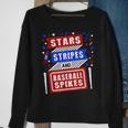 Stripes Stars And Baseball Spikes 4Th Of July Independence Sweatshirt Gifts for Old Women
