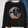 Sugar Skull Moon Cat Mexican Day Of Dead Dia De Los Muertos Sweatshirt Gifts for Old Women