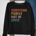 Surviving Purely Out Of Spite Funny Retro Vintage Sweatshirt Gifts for Old Women