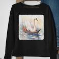 Swan Riding A Paddle Boat Concept Of Swan Using Paddle Boat Sweatshirt Gifts for Old Women