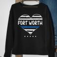 Thin Blue Line Heart Fort Worth Police Officer Texas Cops Tx Sweatshirt Gifts for Old Women