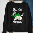This Girl Loves Camping Teardrop Trailer Rv Camper Sweatshirt Gifts for Old Women