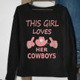 This Girl Loves Her Cowboys Cute Football Cowgirl Gift For Womens Sweatshirt Gifts for Old Women