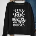 This Girl Runs On Jesus Horses Cowgirl Horse RidingSweatshirt Gifts for Old Women