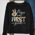 Tie Dye Peace Out 1St Grade Last Day Of School Leopard Sweatshirt Gifts for Old Women