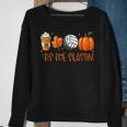 Tis The Season Pumpkin Leaf Latte Fall Volleyball Sweatshirt Gifts for Old Women