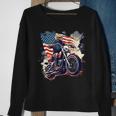 Too Cool To Rule Patriotic Bald Eagle Biker American Flag Patriotic Funny Gifts Sweatshirt Gifts for Old Women