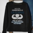 Never Underestimate Us Paratrooper Veteran Father's Day Xmas Sweatshirt Gifts for Old Women