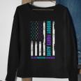 Usa Flag Nobody Fights Alone Suicide Prevention Awareness Sweatshirt Gifts for Old Women