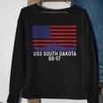 Uss South Dakota Bb57 Battleship Vintage American Flag Sweatshirt Gifts for Old Women